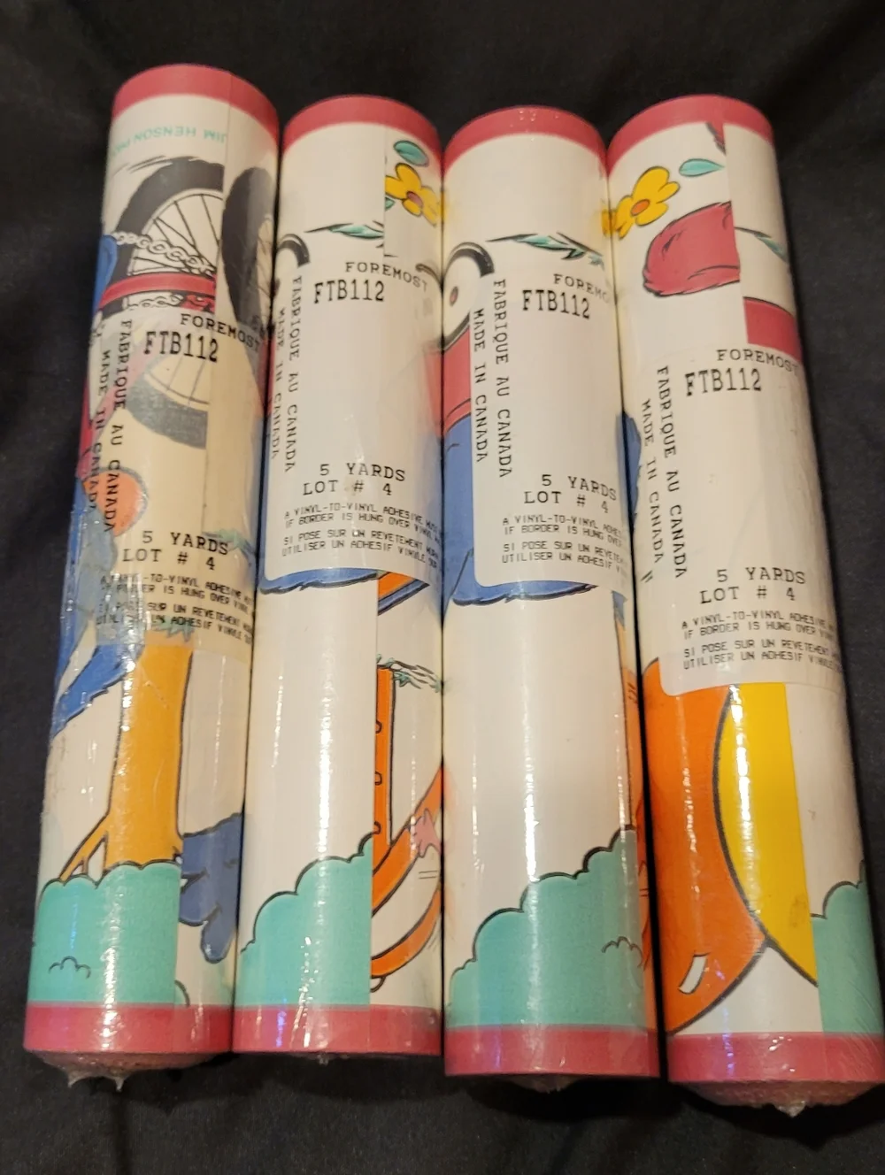 NEW Vintage Sesame Street Jim Henson Wallpaper Border FTB112 Lot of 4 Rolls